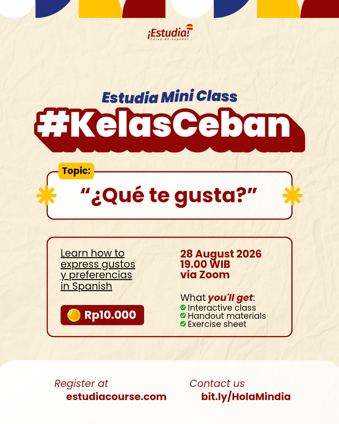 Estudia Kelas Ceban - ¿Qué te gusta?